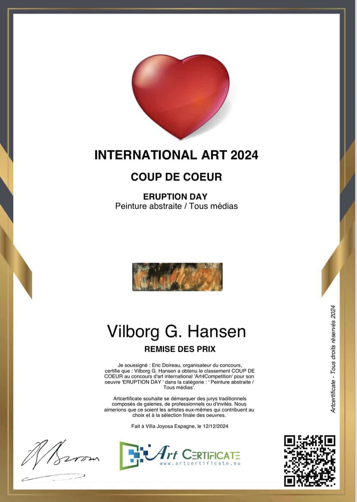 Eruption Day 120x40cm Awarded painting