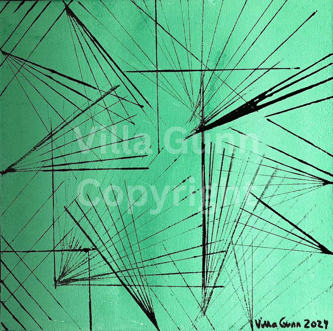 Geostring, Red, Blue, Green No 1 30x30cm