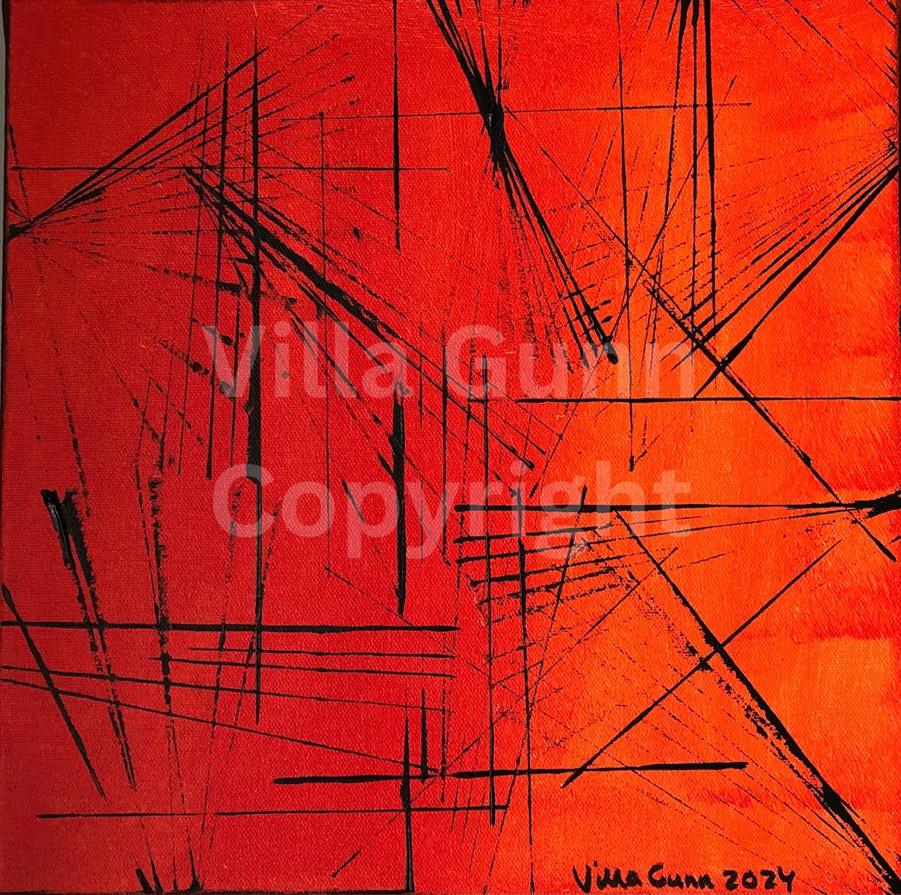 Geostring, Red, Blue, Green No 1 30x30cm